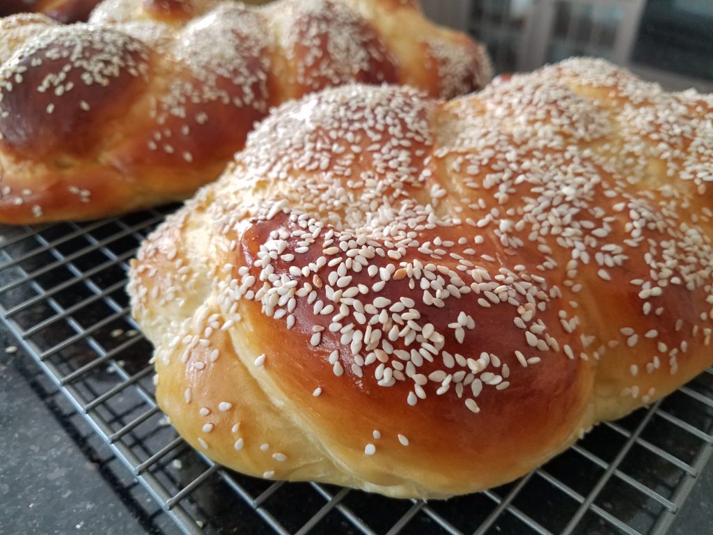 challah with sesame seeds