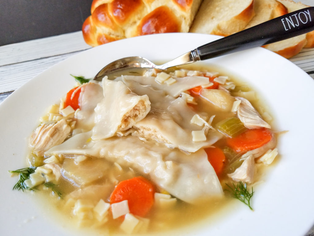 chicken kreplach soup