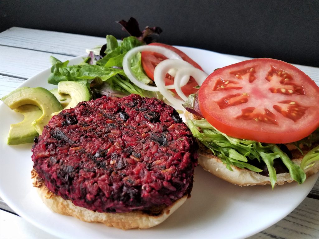 black bean and beet veggie burgers